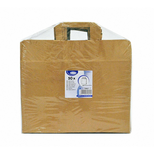 Papiertragetaschen 33 x 32 x 21 cm mit EAN-Code braun, 50 Stk.
