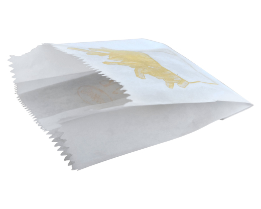 Pommes-Frites Beutel bedruckt, 100x50x110mm, mit Seitenfalten, 300 Stk.
