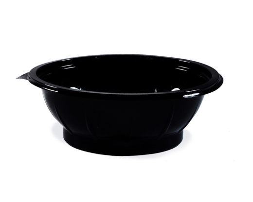 Salatschalen rund Ø 17,6 x 5,9 cm schwarz 600 ml (PET), 50 Stk.