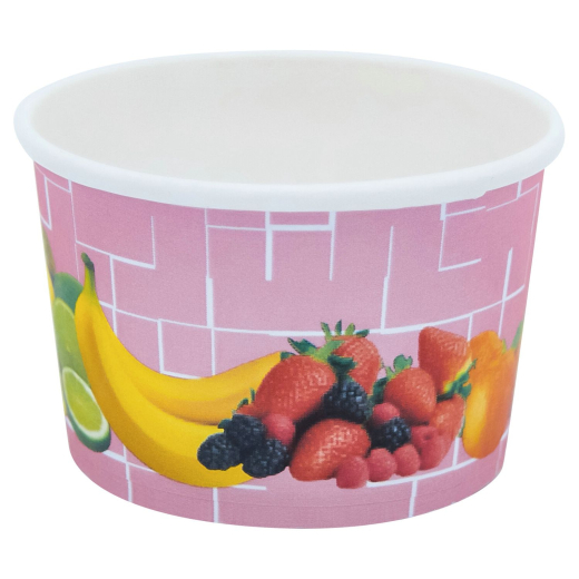 Eisbecher, Pappe rund 100 ml Ø 70mm, Höhe 45mm, 'Fruchtreigen', 50 Stk.