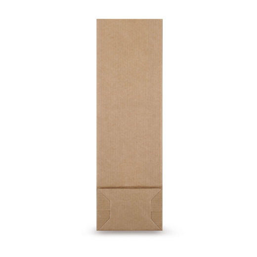 Blockbodenbeutel Kraftpapier braun mit Sichtfenster 80 + 50 x 250mm, 100 Stk.