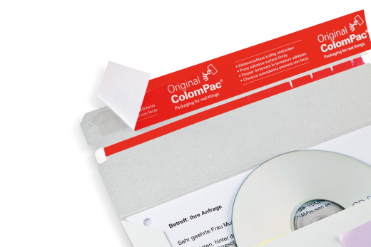 ColomPac Versandtaschen 160 x 175 x -30 mm Vollpappe Selbstklebeverschluss Aufreißfaden weiß