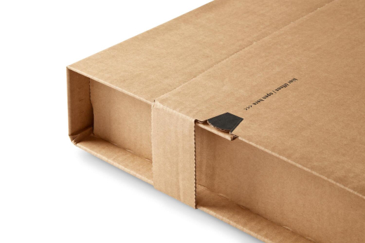 ColomPac Robuste Versandverpackung 411 x 277 x -102mm mit Sicherungslaschen, Selbstklebeverschluss & Aufreißfaden braun