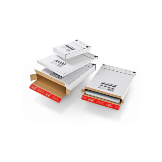 ColomPac Versandkarton Kurierpaket 250 x 353 x 20mm Selbstklebeverschluss & Aufreißfaden weiß