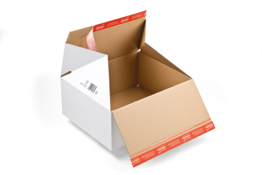 ColomPac Blitzbodenkarton 189 x 154 x 131mm Premium mit doppelten Selbstklebeverschluss & Aufreißfaden weiß