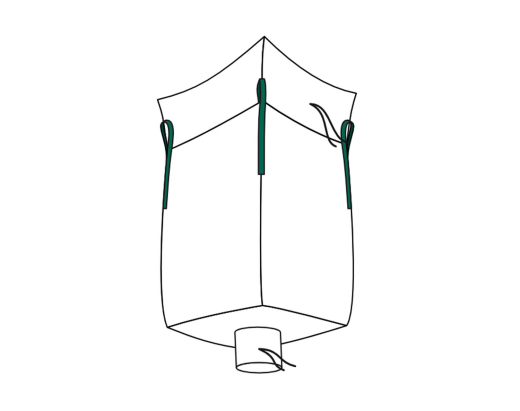 Big Bag 90x90x165cm mit Schürze und Auslauf SWL 1.250 kg