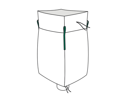 Big Bag 90x90x165cm mit Schürze und Auslauf SWL 1.250 kg