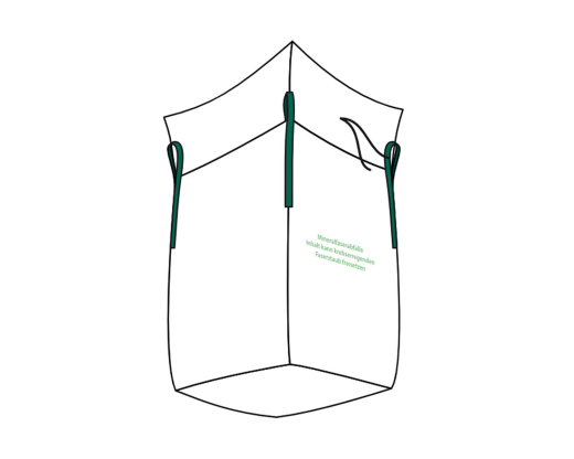 Big Bag 90 x 90 x 120 cm Typ Mineralwolle KMF mit 4 Hebeschlaufen + Schürze