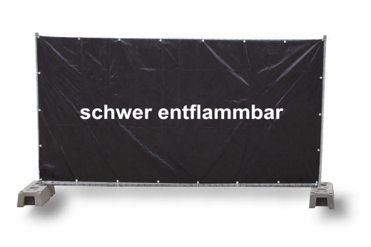 Bauzaunplane B1 schwer entflammbar 1,76 x 3,41 m schwarz