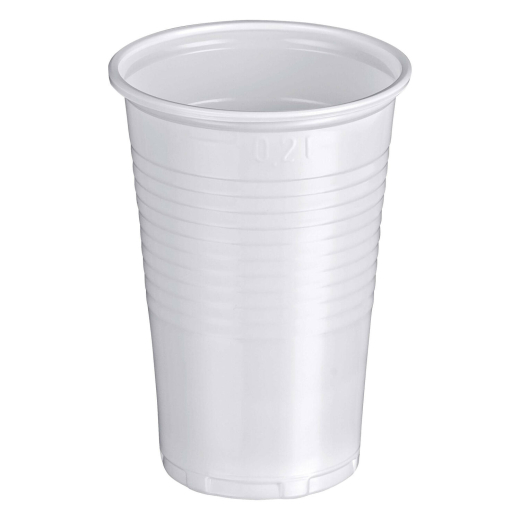 Trinkbecher weiß 0,2 l, 200 ml, PP, Ø 70 mm, 100 Stk.