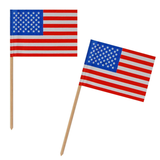 Fahnenpicker 'Amerika', 10cm, 100 Stk.