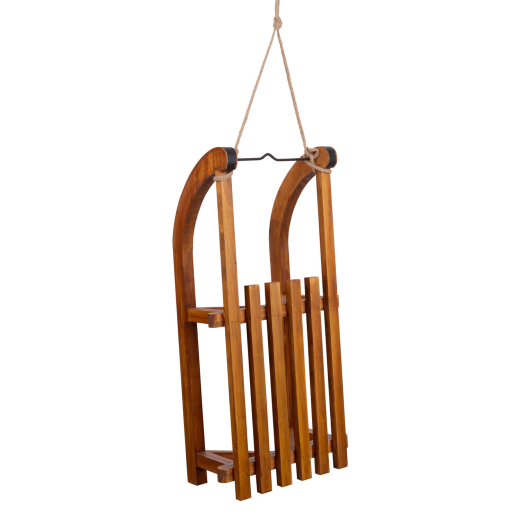 Schlitten aus Holz, Deko zum Hängen braun, 62cm