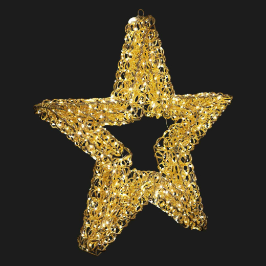 LED Weihnachtsstern Ø38 cm, gold, 400 Mikro-LEDs warmweiß, Metall/PET, IP44