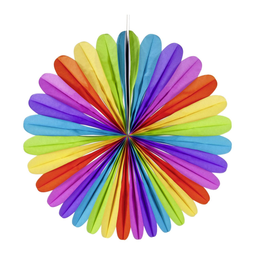 Rosette 'Farbenspiel' aus Papier, schwer entflammbar, Ø70cm, 1 Stk.