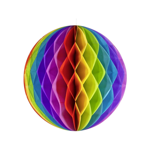 Wabenball 'Farbenspiel' aus Papier schwer entflammbar Ø32cm, 1 Stk.