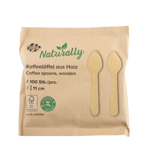 Kaffeelöffel Einweg aus Birkenholz, 11cm, 100 Stk.