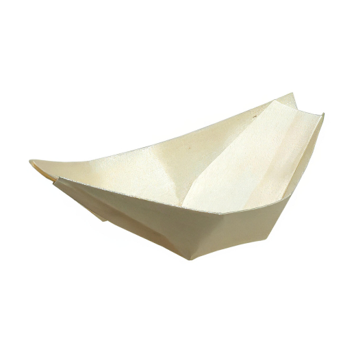 Fingerfood Schalen 'Schiffchen' aus Holz, 8cm, 50 Stk.