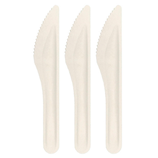 Messer aus Bagasse, naturweiß, 16cm, 100Stk.