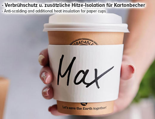 Isoliermanschetten für 200ml Becher Ø8 cm, aus Karton, 100 Stk.