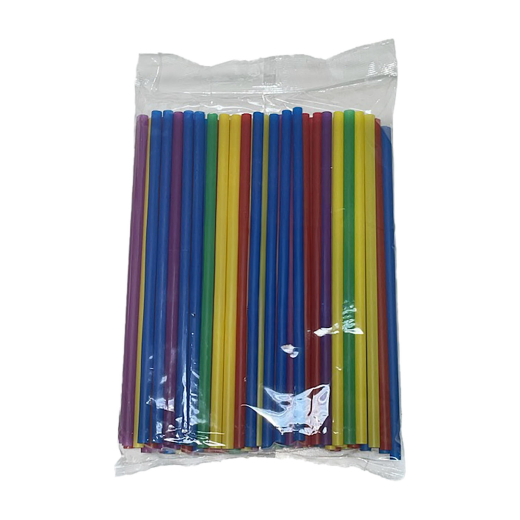 Trinkhalme Strohhalme Kunststoff PP Mehrweg bunt gemischt 240 mm Ø 8mm, 100 Stk.