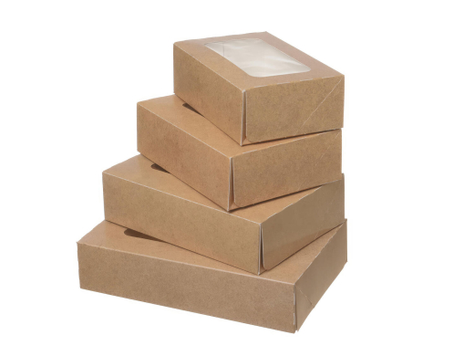 Fensterkarton Cateringkarton Geschenkkarton Transportkarton mit Sichtfenster 16 x 10 x 5 cm