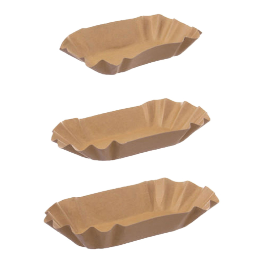 Pappschalen Größe S kunststofffreie Fettbarriere braun 11 x 19,5 x 3,2 cm, 250 Stk.