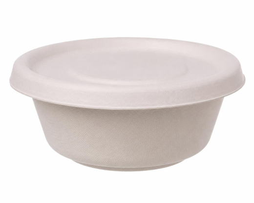 Dressingbecher Dipschale 30ml rund aus Bagasse (Zuckerrohrfasern) inkl Deckel, 150 Stk.