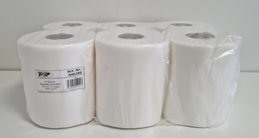 Papierhandtuchrolle 19cm für Innen und Außenabwicklung 2 lagig aus 100% Cellulose, 6 Stk.