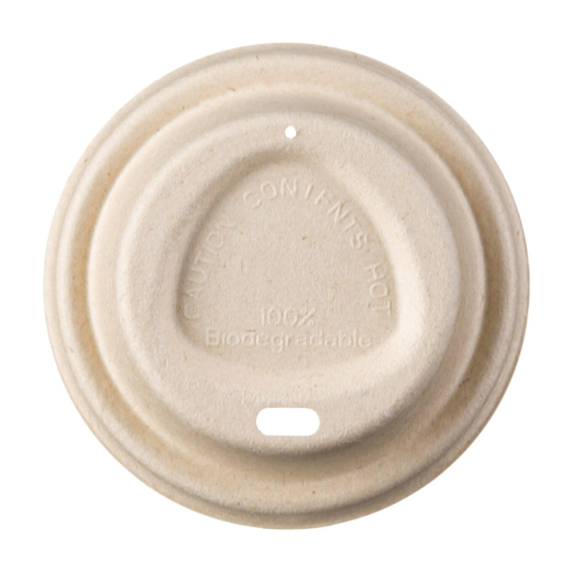 Domdeckel aus Zuckerrohr für Coffee-TO-GO Pappbecher Ø 80mm, 50 Stk.