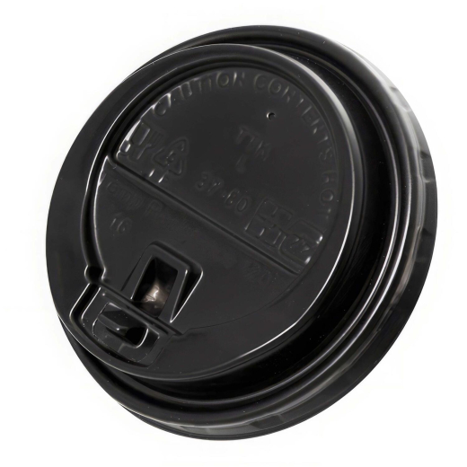 Domdeckel mit Verschlußklappe schwarz für Pappbecher COFFEE TO GO 90mm Ø, 100 Stk.