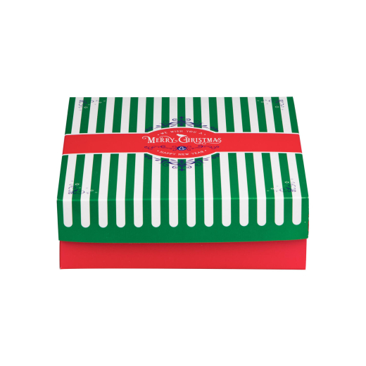 Keksbox Gebäckkarton mit Alubeschichtung 'Weihnachten' 250 x 250 x 80mm, 75 Stk.