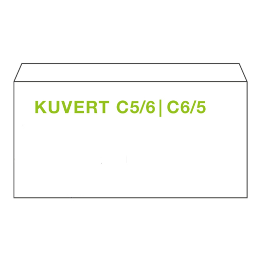 ÖKI Kuvert C6/5 114x229mm weiß, 80 gr. Haftstreifen, 50 Stk.