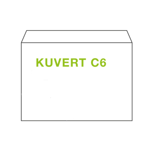 ÖKI Kuvert C6 114x162mm weiß, 80 gr. Haftstreifen, 50 Stk.