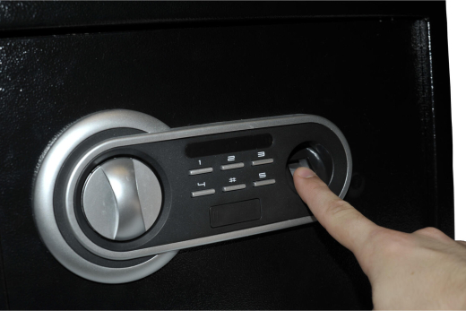 Tresor Safe Fingerprint inkl. Schlüssel 352 x 250 x 250 mm, 15,7 l schwarz
