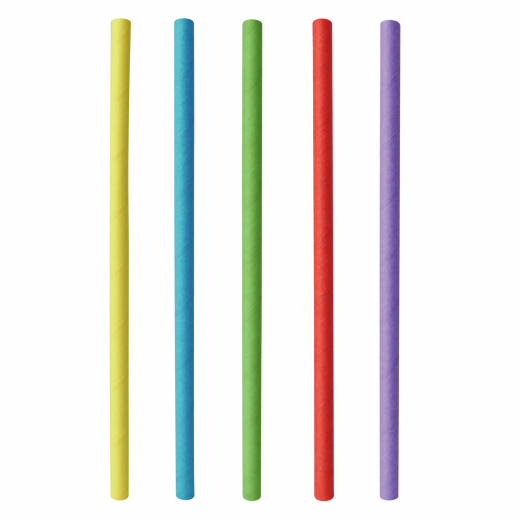 Papiertrinkhalme Shake-Halme Kaltgetränke 25 cm Ø 8 mm farbig sortiert, 100 Stk.