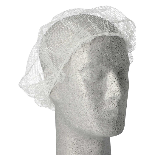 Haarnetze Kopfhauben dezente Haarfixierung aus Nylon Ø 55-62 cm weiss, 100 Stk.