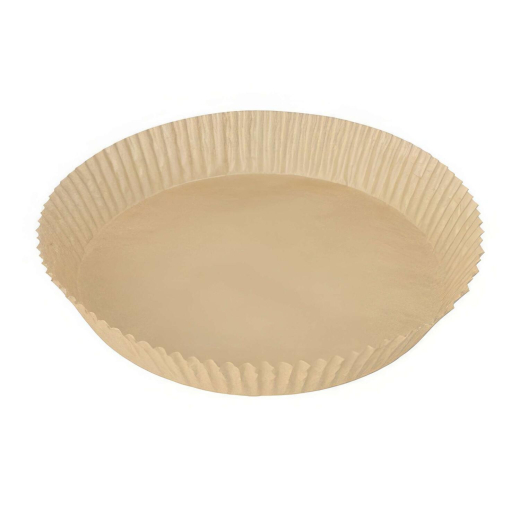 Backpapierzuschnitte für Heißluftfritteusen Mikrowelle Backofen Ø23cm x 4,5cm braun, 100 Stk.