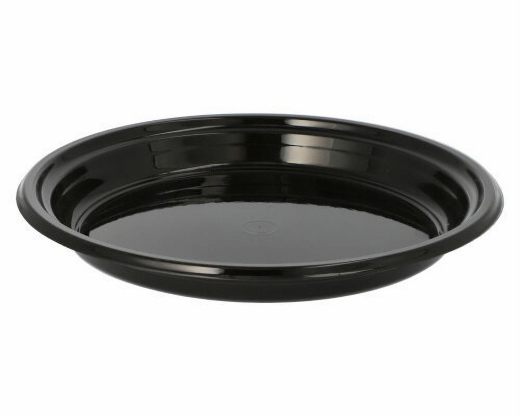 Mehrweg Menüteller rund Ø 22 cm H 2,6 cm Mikrowellentauglich schwarz, 12 Stk.