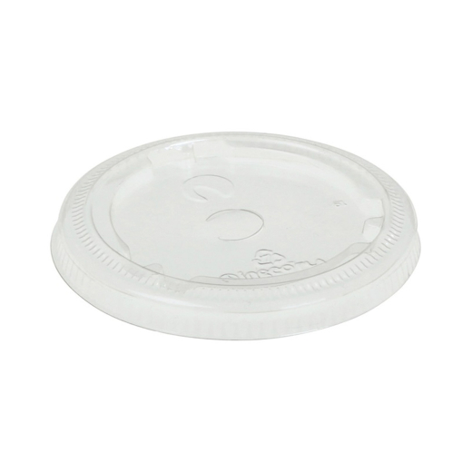 Deckel flach mit Loch zu Becher Ø 76 mm aus PLA, 50 Stk.