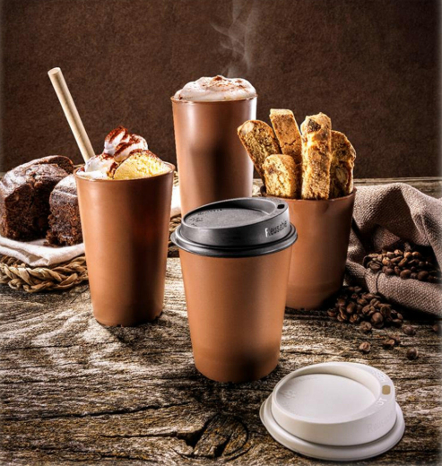 Mehrweg Heißgetränkebecher Kaffeebecher Coffee to go schokobraun - 300 ml