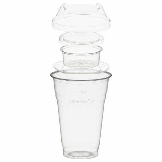 Trinkbecher 400ml+Domdeckel+Einsatzbecher stapelbar PLA 100 Stk.