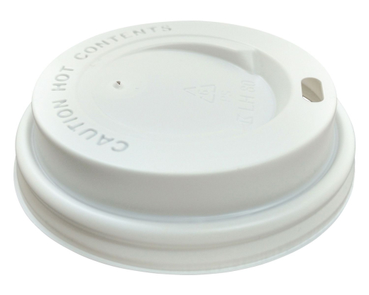 Domdeckel weiß für Pappbecher - 'Coffee to go' - 200ml mit 80mm Ø, 100 Stk.