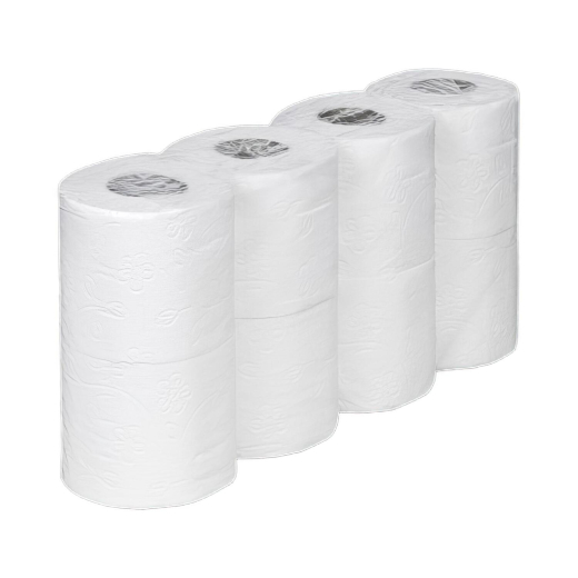Ecoline Toilettenpapier 3-lagig aus Zellstoff 250 Blatt 9,3x11 cm, 64 Rollen