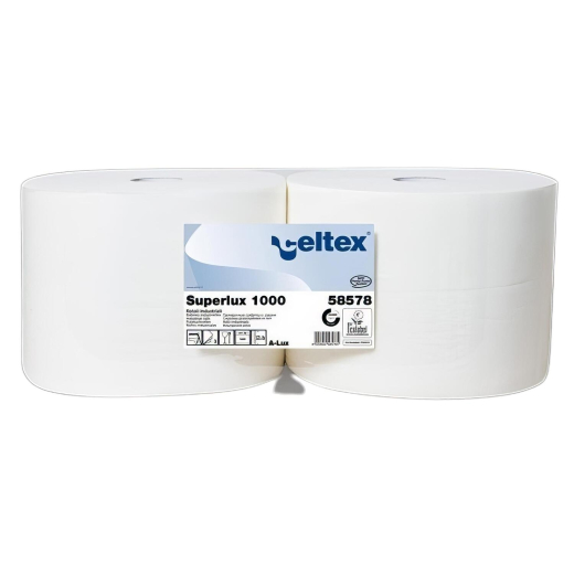 Celtex Putzpapier 3-lagig Zellstoff 26,5 x 38 cm weiß , 2 Rollen je 1000 Blatt