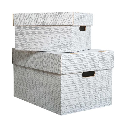 Aufbewahrungsboxen mit abnehmbaren Deckel 335x245x195mm weiß grau