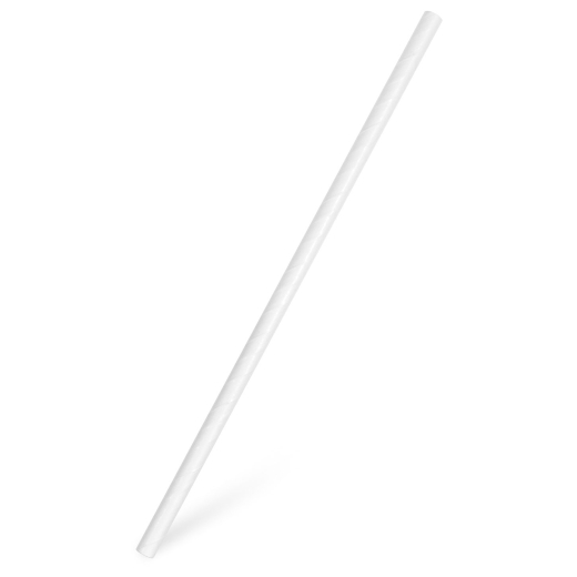 Papiertrinkhalme, JUMBO, weiß, 25 cm, Ø 8 mm, 100 Stk.