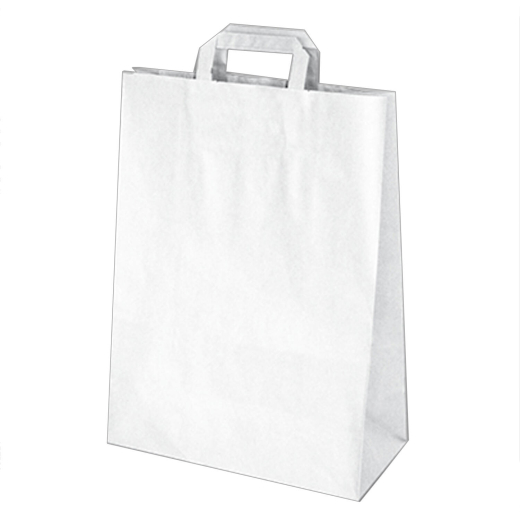 Papiertragetaschen 39 x 32 x 16 cm mit EAN-Code weiß, 250 Stk.