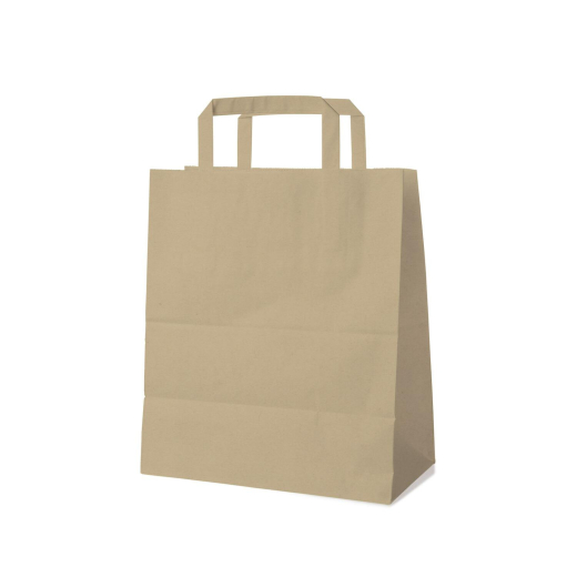 Papiertragetaschen 28 x 22 x 10 cm mit EAN-Code braun, 50 Stk.
