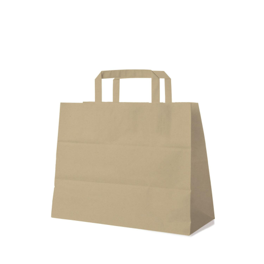 Papiertragetaschen 27 x 32 x 16 cm mit EAN-Code braun, 50 Stk.