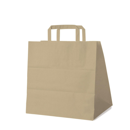 Papiertragetaschen 33 x 32 x 21 cm mit EAN-Code braun, 50 Stk.